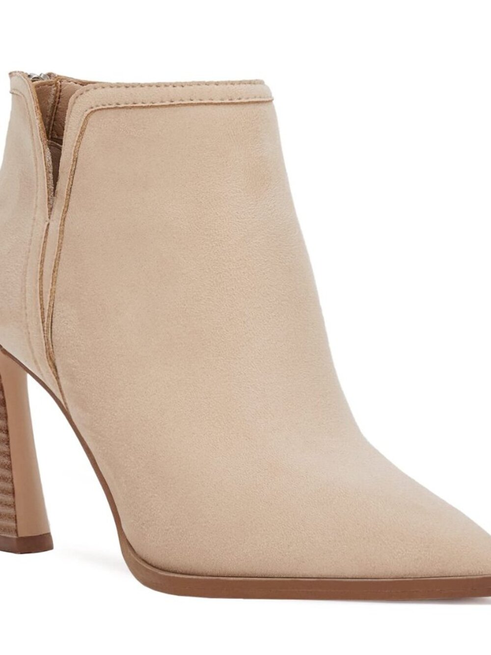 Womens High Heel Booties Pointed Toe V Cut Back Zipper Short Dress Ankle Boots